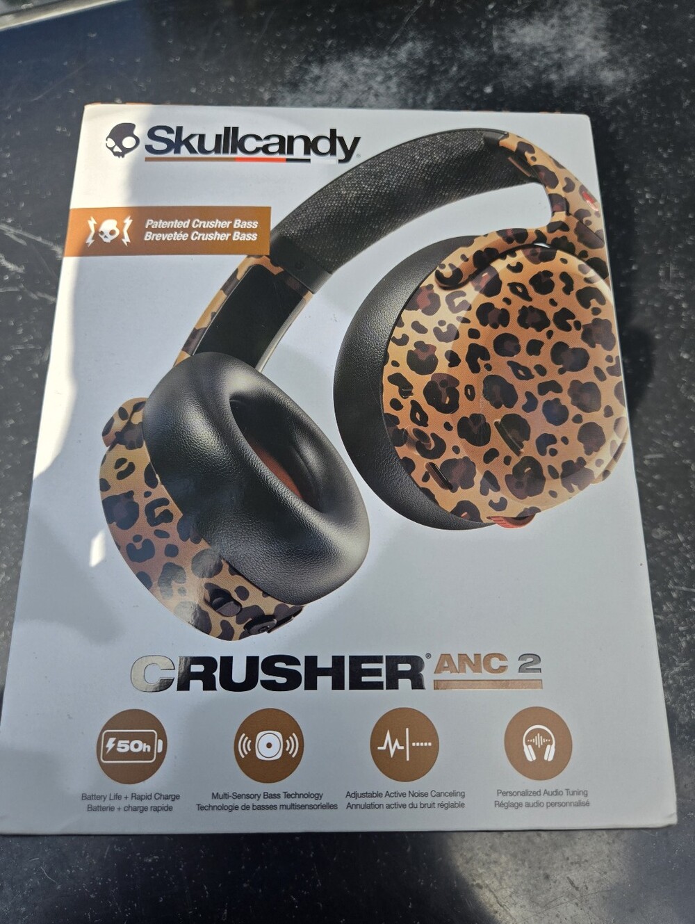 Skullcandy Crusher ANC 2 Wireless Headphones - LEOPARD PRINT Brown & Black